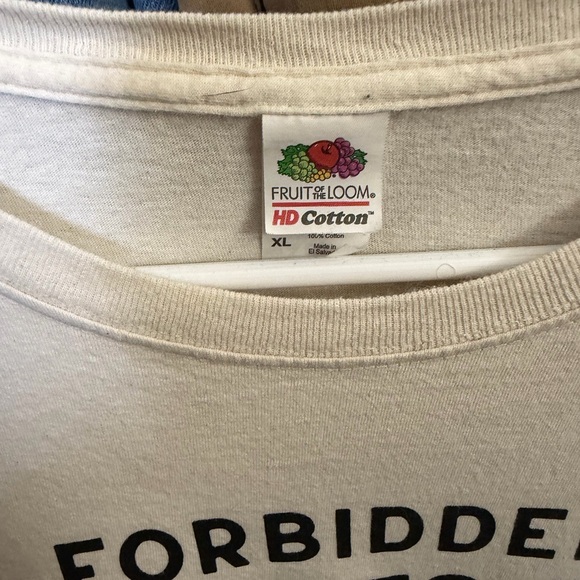 Fruit of the Loom Cream Forbidden Cats T-Shirt - Picture 2 of 3